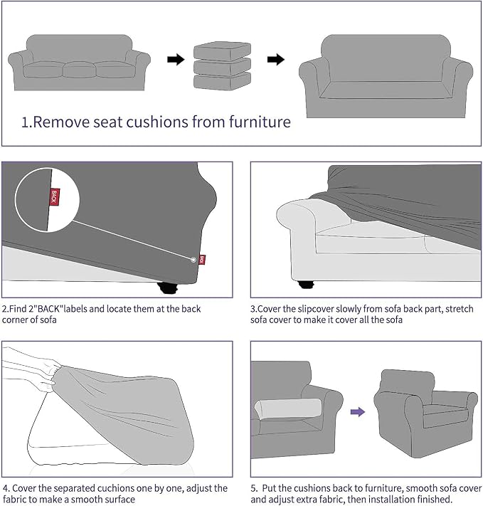 ZNSAYOTX 2 Piece Chair Covers for Living Room - Image 7