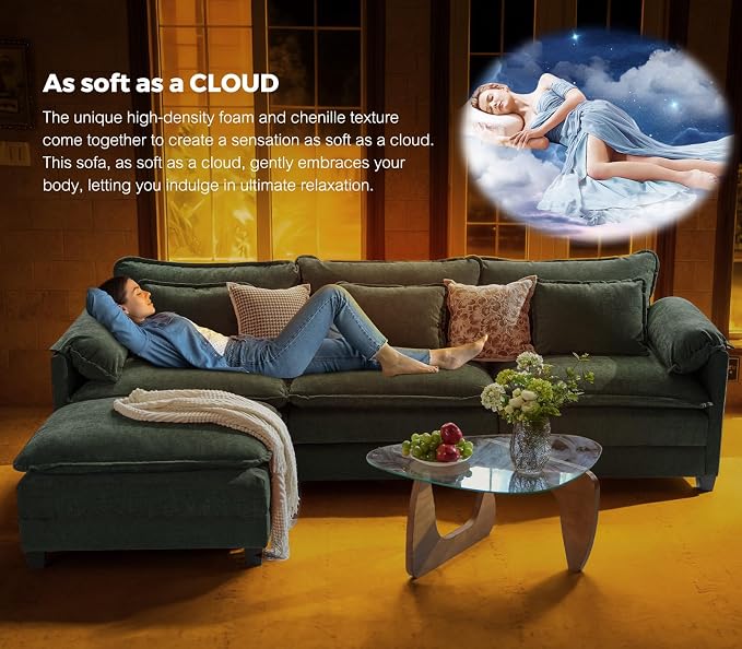 ELUCHANG Oversized 153" Modular Sectional Sofa, Comfy Cloud Couch, L Shaped - Image 5