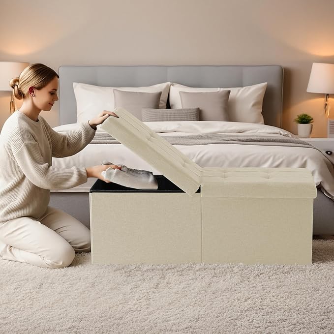 35-INCH Storage Ottoman Bench, Footrest - Image 2