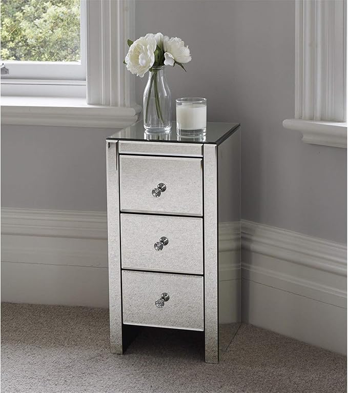 Mirrored End Table Modern Small Sofa Corner Table - Image 9