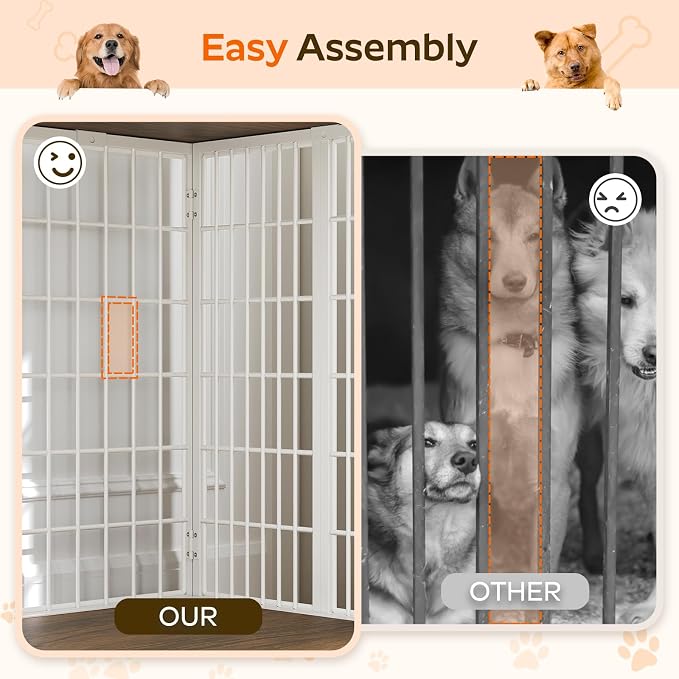 YATINEY Foldable Dog Crate Furniture, Dog Crate - Image 8