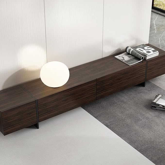 AIEGLE 95.1" W TV Stand with 4 Flip-Down Drawers, Modern Entertainment Center - Image 5