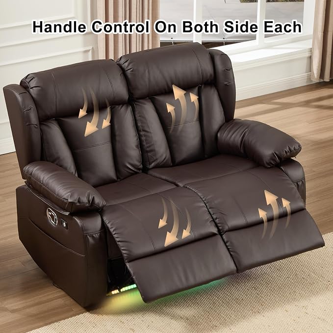 58.3" Reclining Loveseat Sofa, RV Loveseat Recliner Couch - Image 4