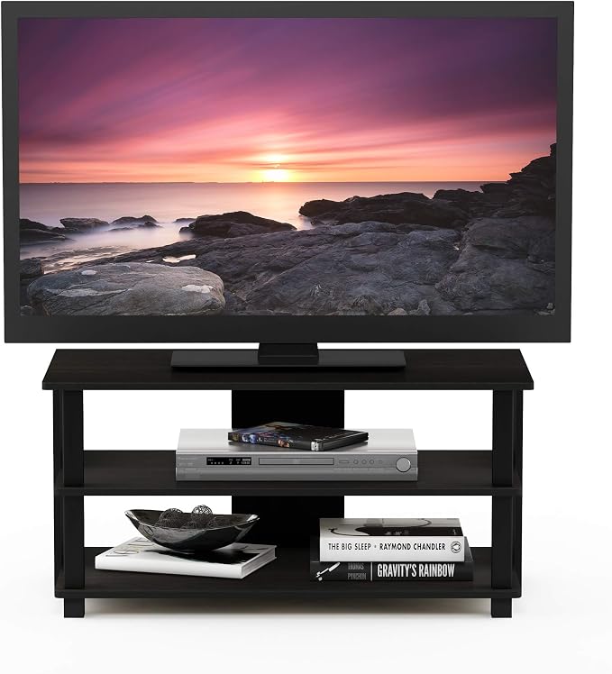 Furinno Sully 3-Tier Stand for TV up to 40, Espresso/Black - Image 2