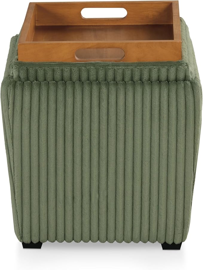 Furniture of America Lennox Modern Chenille 17-inch Square Storage Ottoman - Image 14