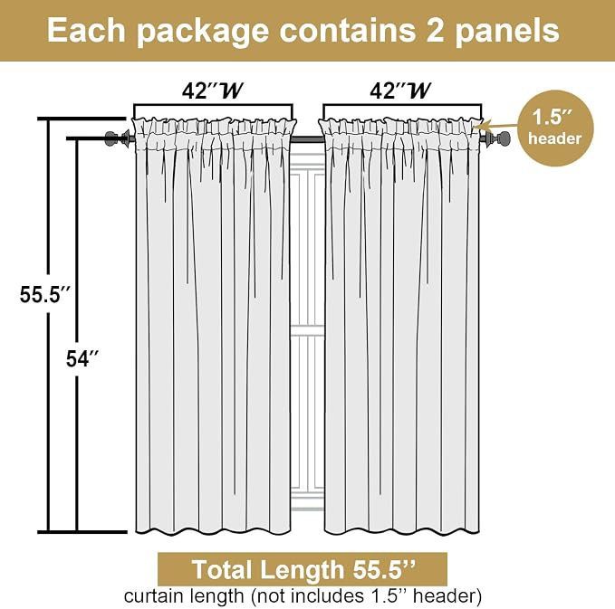 Lecloud Leia Black Sheer Curtains - Image 3