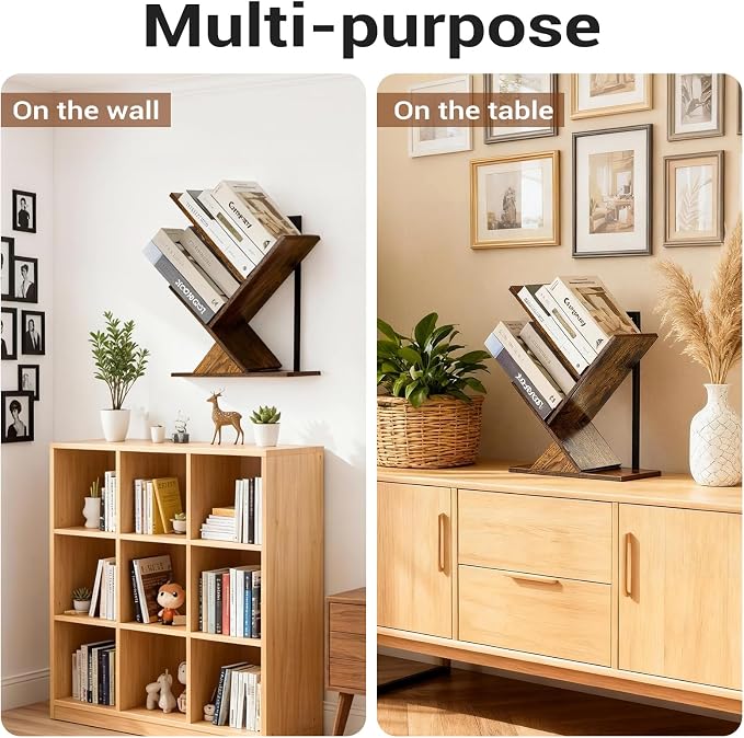 3-Tier Tree Book Shelves for Wall, Small Wall Mounted Shelves, Unique Hanging - Image 6