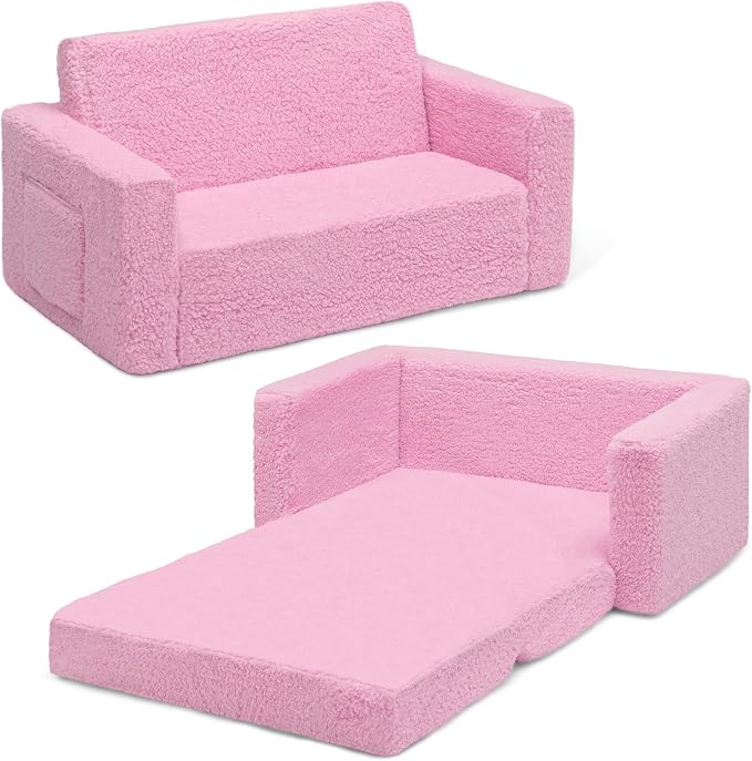 Delta Children Cozee Flip-Out Sherpa 2-in-1 Convertible Sofa to Lounger by DeltaChildren