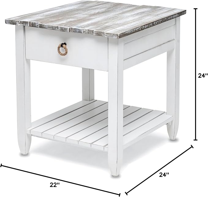 Sea Wind Florida Picket Fence Wood End Table - Image 2