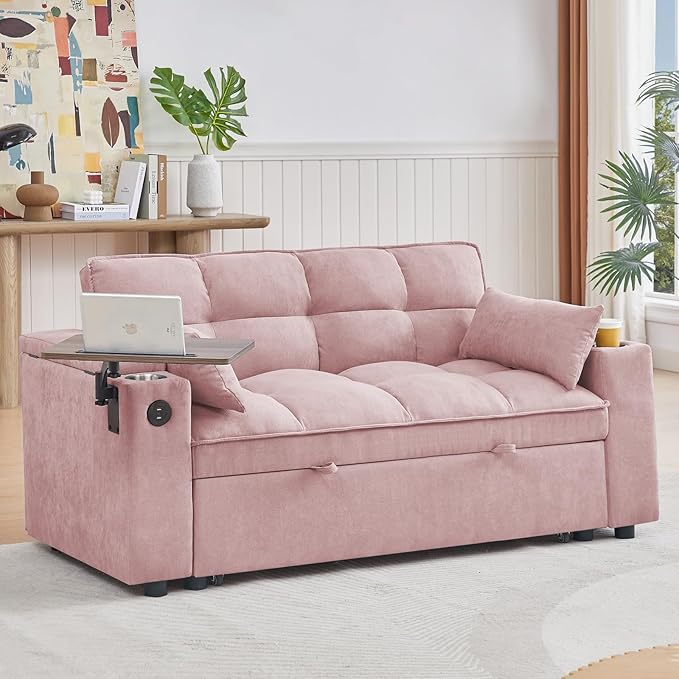 hansones ​66" Multi-Functional Pull-Out Sofa Bed - Image 4
