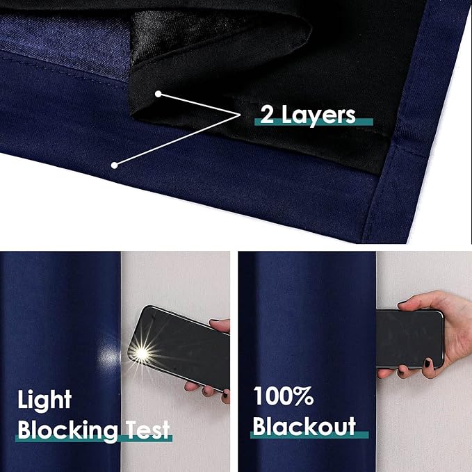 ChrisDowa 100% Blackout Curtains 102 inch Long - Image 4