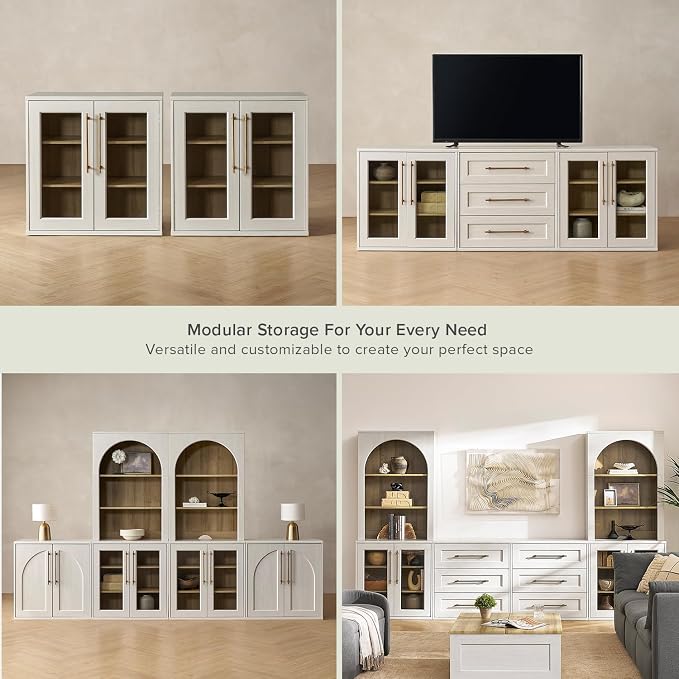 mopio Blake Storage Cabinet, Small Modular Accent Display Sideboard Buffet - Image 7