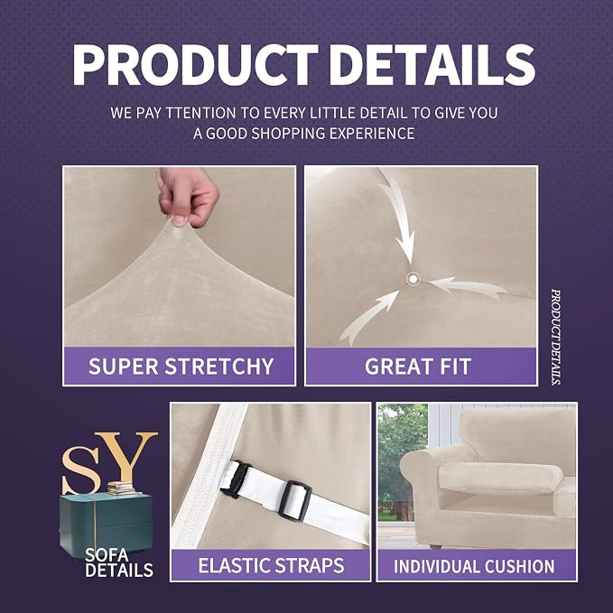 ZNSAYOTX Luxury Velvet Chair Slipcovers - Image 4