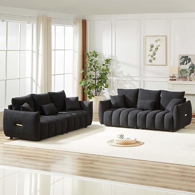 Antetek Teddy Sofa Set for Living Room, Modern Deep Seat Sofa Chair and - Image 9