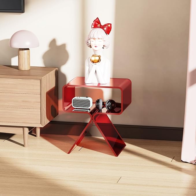 Acrylic Nightstand Side Table Modern Design Clear Home Decor Display End Table - Image 6