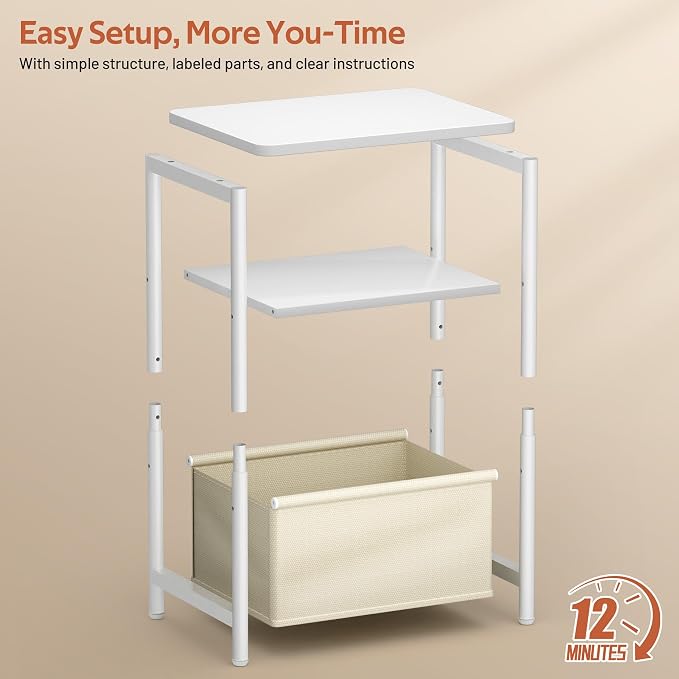 MISSLO Toddler Nightstand with Storage Basket Kids Night Stand with Large - Image 7