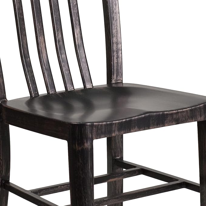 Flash Furniture Gael Commercial Grade 2 Pack Black-Antique Gold Metal - Image 8