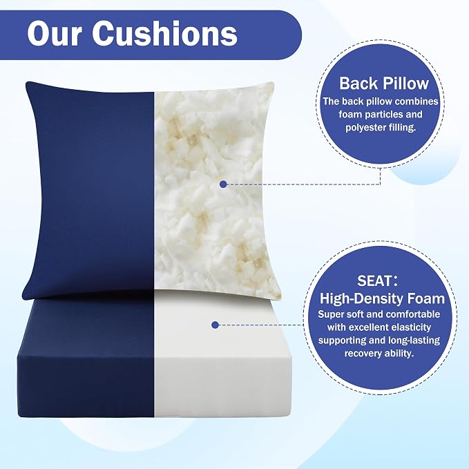 IASEAHK Outdoor Chair Cushions, 24 x 24 Inch Outdoor Cushion - Image 4