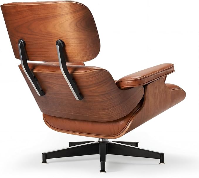 Top Grain Leather, Mid Century Chaise Lounge Chair and Ottoman, Reading Chair - Image 9