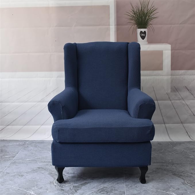 KRFOONN Wingback Chair Covers Slipcovers 2 Piece Stretch Wing Chair Covers - Image 7