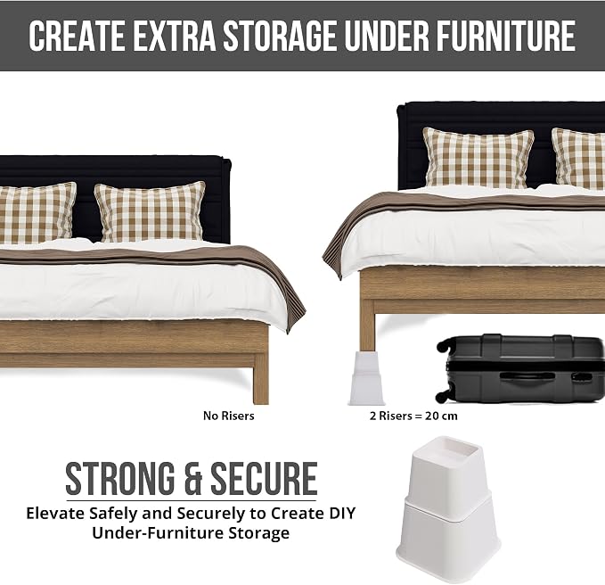 Utopia Bedding Bed Riser, 3 & 5 Inches Adjustable Furniture Risers - Image 8