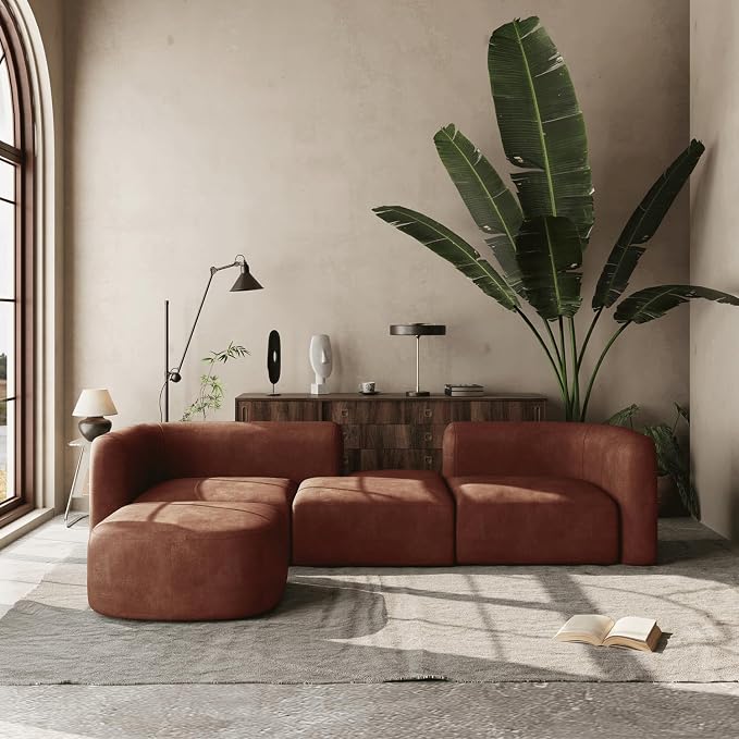 Acanva Luxury Modern Tight Curved Back Velvet Sofa, Minimalist Style Comfy Couch by acanva