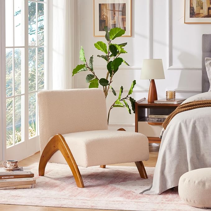 Oversized Accent Chair, upholstered armless mid Century Modern Living Room Chair - Image 8
