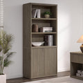 SICOTAS Book Shelf with Doors 71" Tall 6 Tier Bookshelf with Adjustable Shelves by SICOTAS