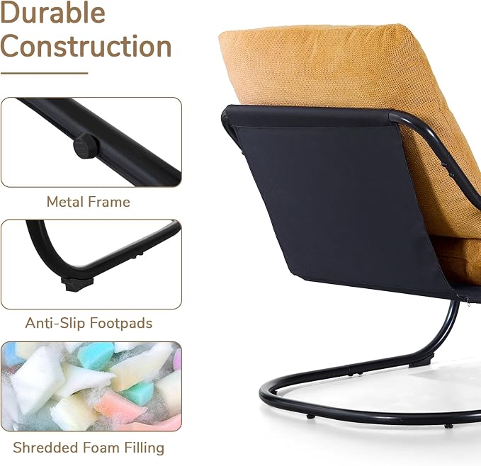 Peace nest Modern Accent Chair, Soft Upholstered Armchair - Image 6