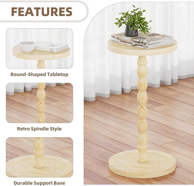Simple Trending Round Side Table, Small Drink Table, Beside End Table - Image 6