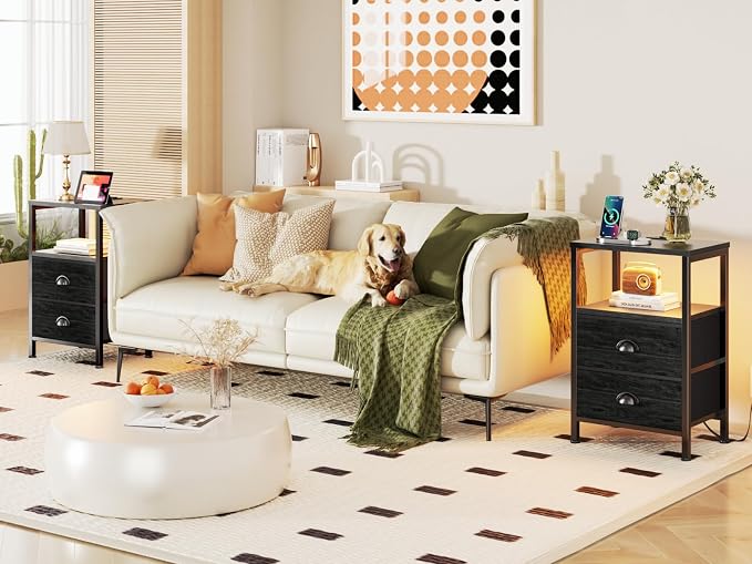 Furologee Nightstands Set of 2, End Tables - Image 2