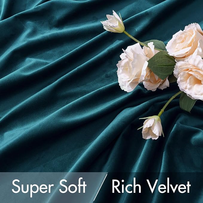 MIULEE Blue Velvet Curtains 90 inches 2 Panels - Image 4