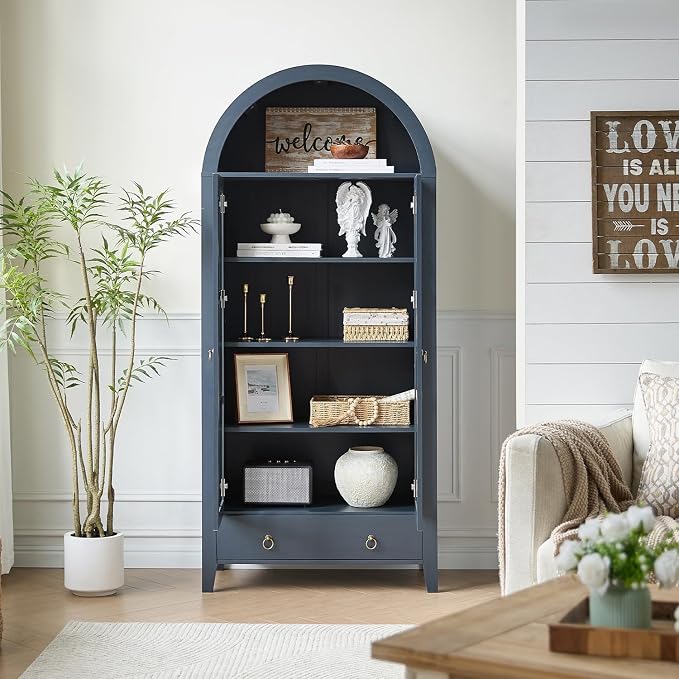 RowyPoey Farmhouse Arched Cabinet - Image 3