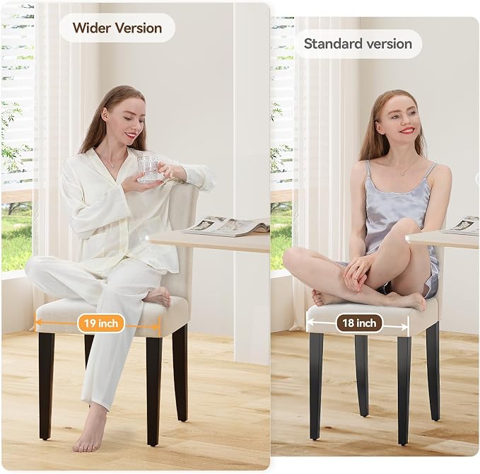Welzona Upholstered Dining Chairs Set of 4, 19 Inches Wide Button Tufted - Image 3