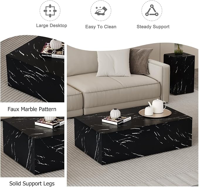 Coffee Table Set for 3, Living Room Table Set, Modern Coffee Table Set - Image 4