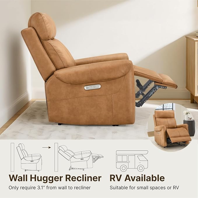 KISLOT Leather Recliner Chair for Adults Wall Hugger RV Recliner - Image 4