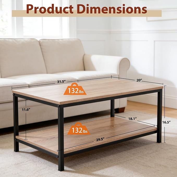 ZenStyle Industrial Coffee Table - Image 3