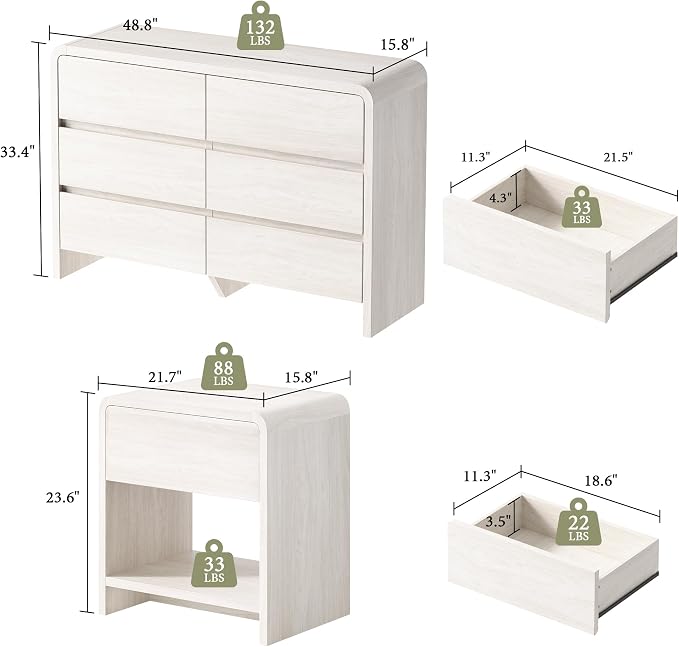AMERLIFE Modern 3-Piece Bedroom Furniture Set - Image 2