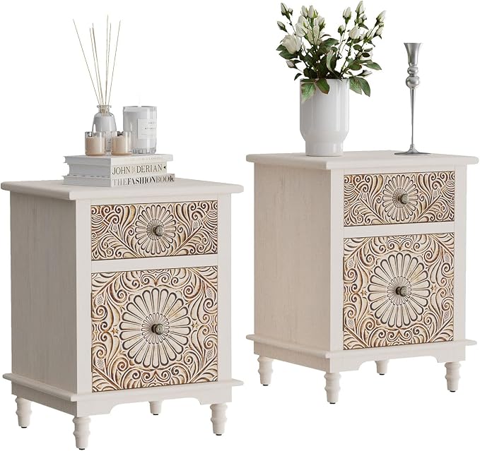 HOMPUS Night Stand Set 2, Vintage Nightstand by HOMPUS