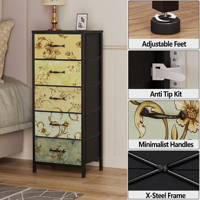 Furnulem Vertical Dresser for Bedroom, Tall Skinny Storage Tower - Image 7