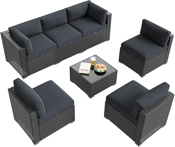 Aoxun 7 Piece Patio Furniture Set, Outdoor Sectional Sofas - Image 9