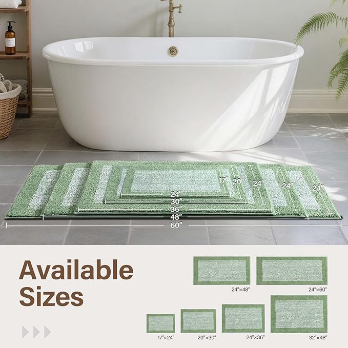 Bathroom Rugs 24x17 Non Slip Washable, Soft Absorbent Quick Dry Mats - Image 6
