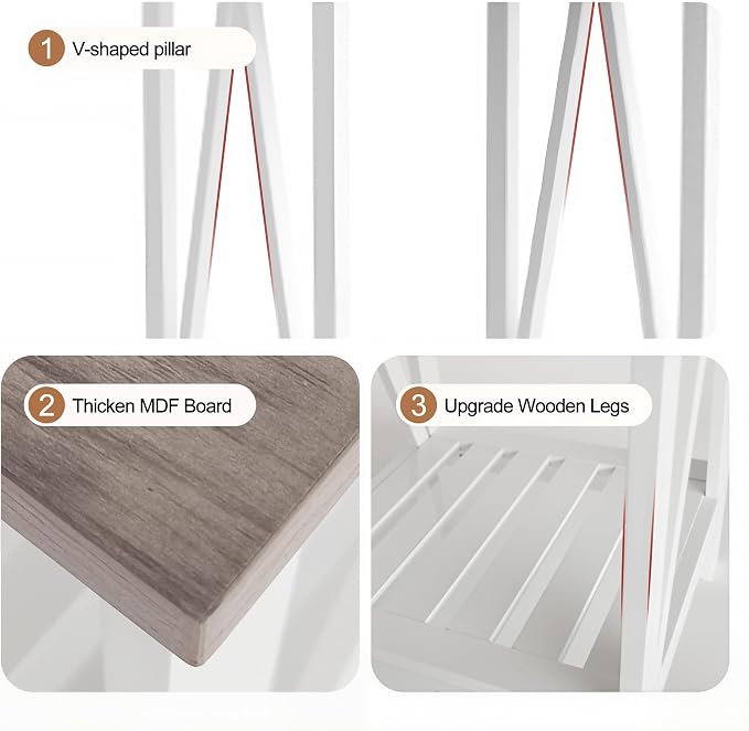 Farmhouse Square End Table, Accent Side Table - Image 5