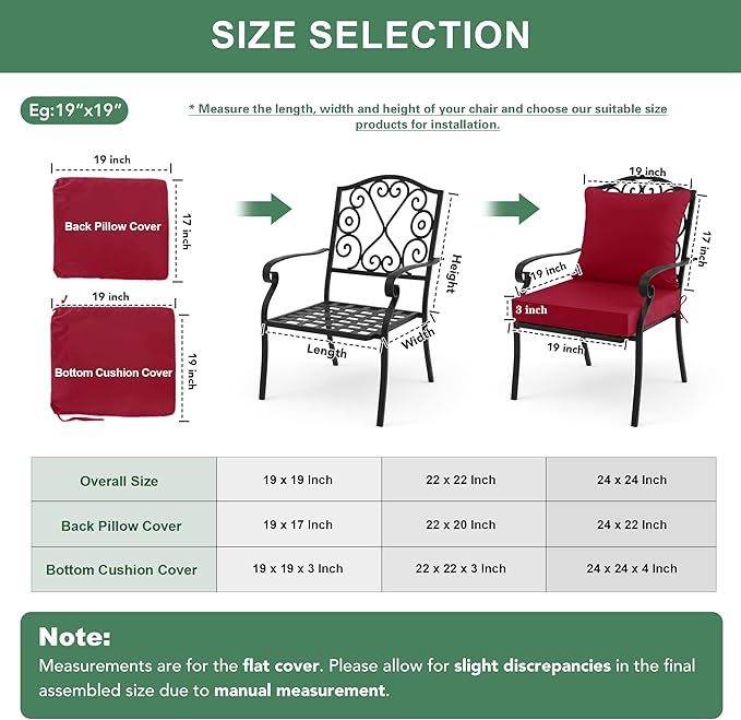 Summsun Outdoor Cushions for Patio Furniture, Double-Sided Waterproof Backrest - Image 7