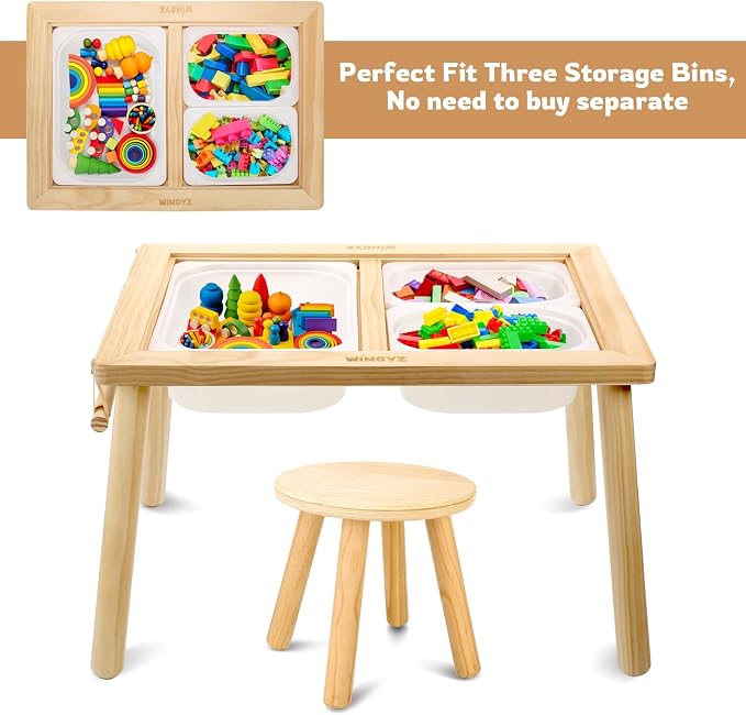 WINGYZ Sensory Table and Chair Set, 3 in 1 Kids Table - Image 5
