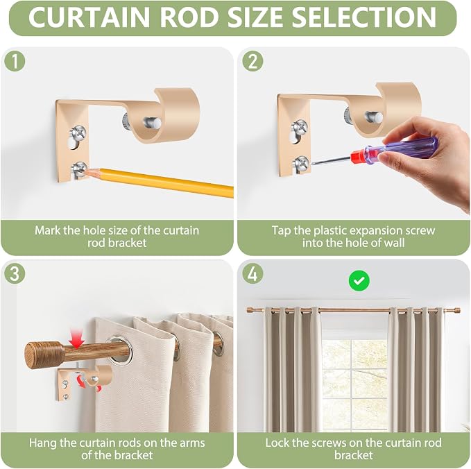 5/8” Diameter Curtain Rods 30-60 Inch, - Image 4