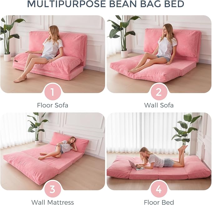 MAXYOYO Folding Sofa Bed, Floor Sofa Convertible Sleeper Chair - Image 4