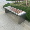 LITFAD Outdoor Indoor Bench Stainless Steel Metal Park Bench by LITFAD