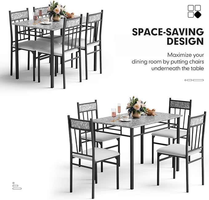 NAFORT 5 Piece Dining Table Set - Image 6
