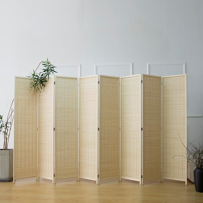 Furnnylane 8 Panel Bamboo Room Divider - Image 2